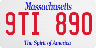 MA license plate 9TI890