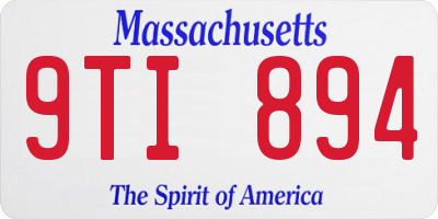 MA license plate 9TI894
