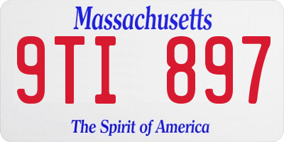 MA license plate 9TI897
