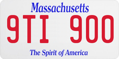 MA license plate 9TI900