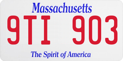 MA license plate 9TI903
