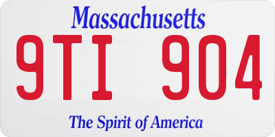 MA license plate 9TI904