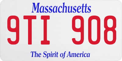 MA license plate 9TI908