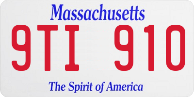 MA license plate 9TI910