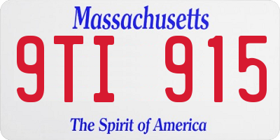 MA license plate 9TI915