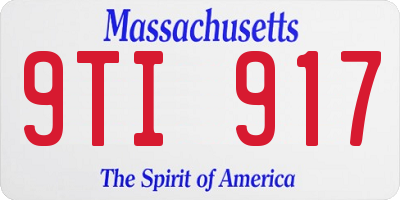 MA license plate 9TI917