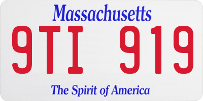 MA license plate 9TI919