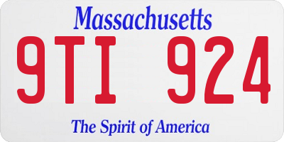 MA license plate 9TI924