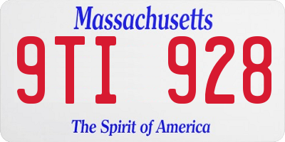 MA license plate 9TI928