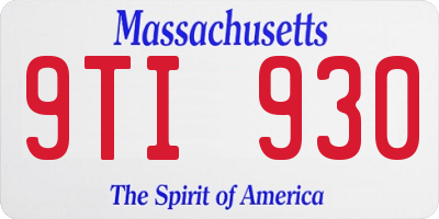 MA license plate 9TI930
