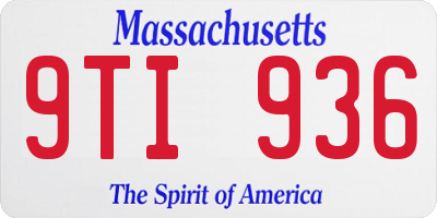 MA license plate 9TI936