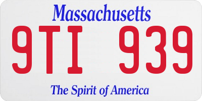 MA license plate 9TI939