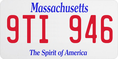 MA license plate 9TI946