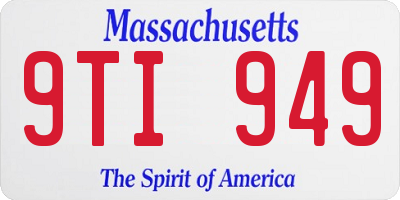 MA license plate 9TI949