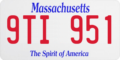 MA license plate 9TI951