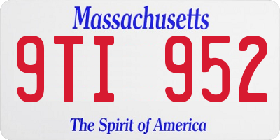 MA license plate 9TI952