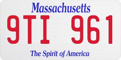 MA license plate 9TI961