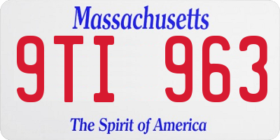 MA license plate 9TI963