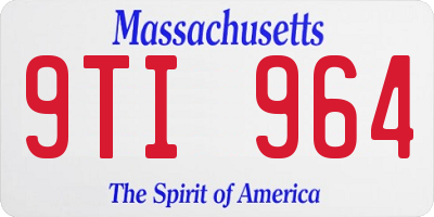 MA license plate 9TI964
