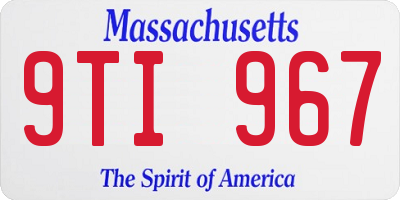 MA license plate 9TI967