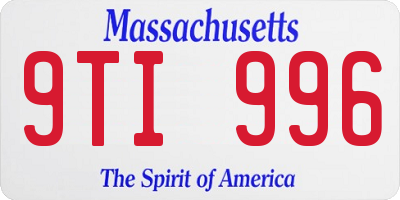 MA license plate 9TI996