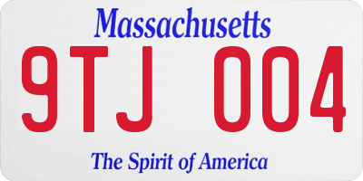 MA license plate 9TJ004