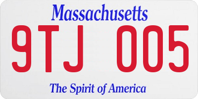 MA license plate 9TJ005