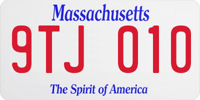 MA license plate 9TJ010