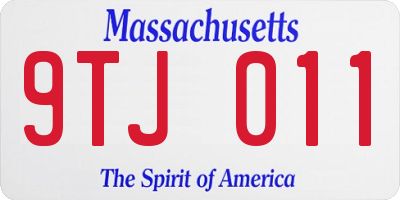 MA license plate 9TJ011