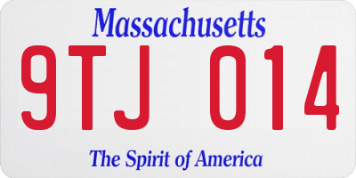 MA license plate 9TJ014