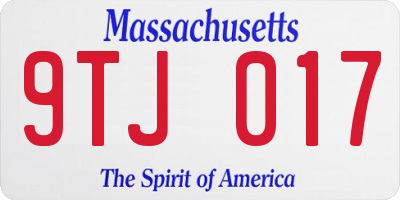 MA license plate 9TJ017