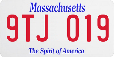 MA license plate 9TJ019
