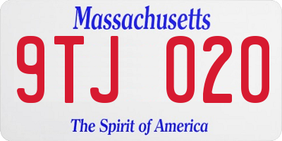 MA license plate 9TJ020
