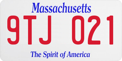 MA license plate 9TJ021