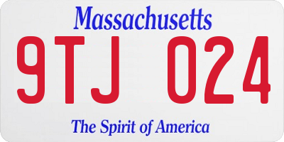 MA license plate 9TJ024