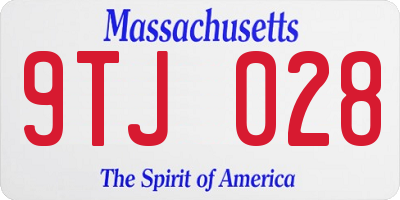 MA license plate 9TJ028