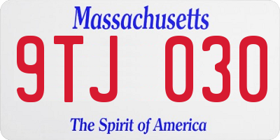 MA license plate 9TJ030