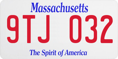 MA license plate 9TJ032