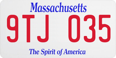 MA license plate 9TJ035