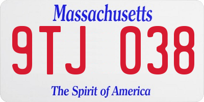 MA license plate 9TJ038