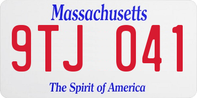 MA license plate 9TJ041