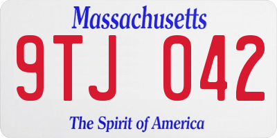MA license plate 9TJ042