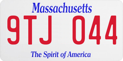 MA license plate 9TJ044