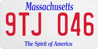 MA license plate 9TJ046