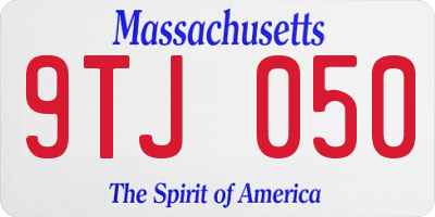 MA license plate 9TJ050