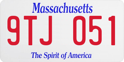 MA license plate 9TJ051