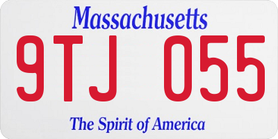 MA license plate 9TJ055