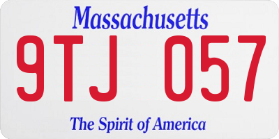 MA license plate 9TJ057