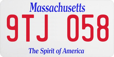 MA license plate 9TJ058