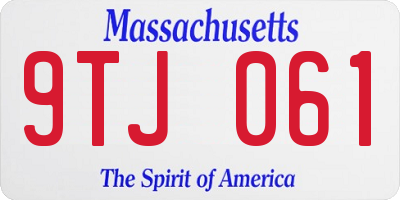 MA license plate 9TJ061